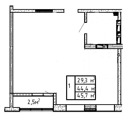 ЖК Трудовая, 4, 1-комн кв 45,7 м2, за 5 255 500 ₽, 1 этаж